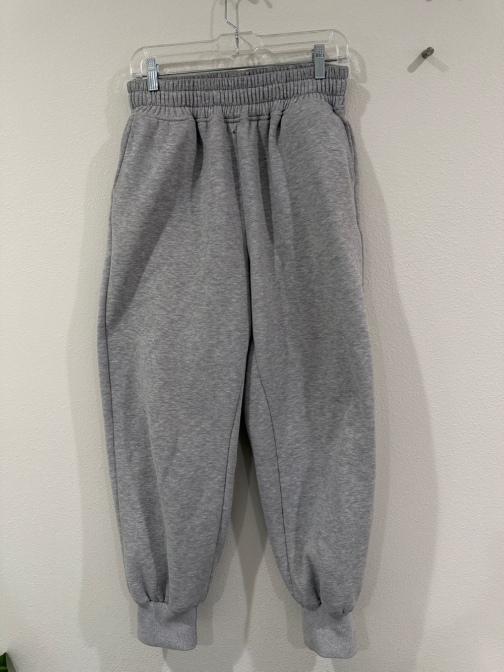 Grey Elastic Waist Jogger Pants